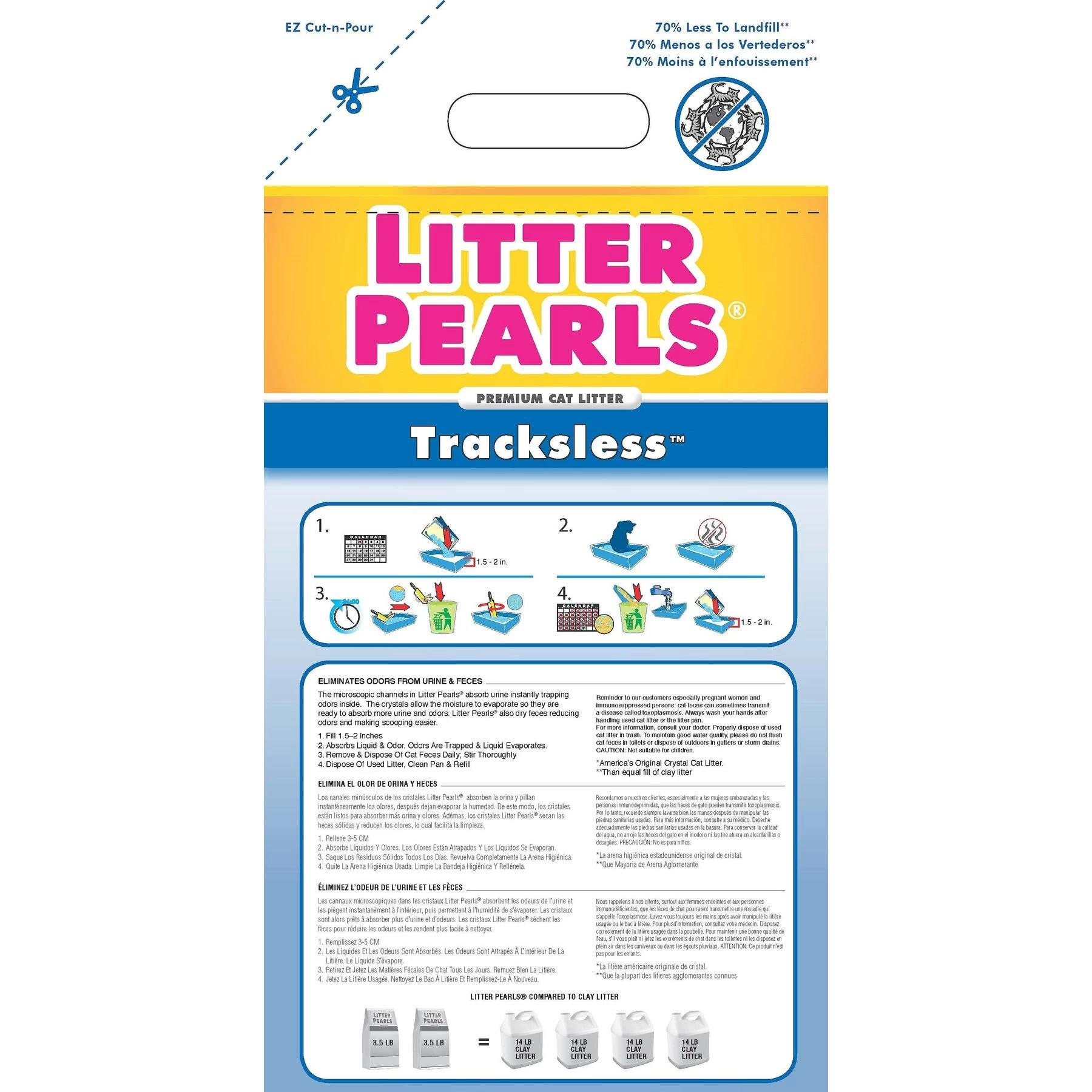 Litter Pearls Tracksless Unscented Non-Clumping Crystal Cat Litter 4 Litter Pearls Tracksless Unscented Non-Clumping Crystal Cat Litter - Image 2
