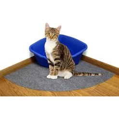 Drymate Corner Ridged Cat Litter Trapping Mat, Grey, 29.5-in X 29.5-in -Purrfect Litter Shop 134952 PT6. AC SS1800 V1502744878