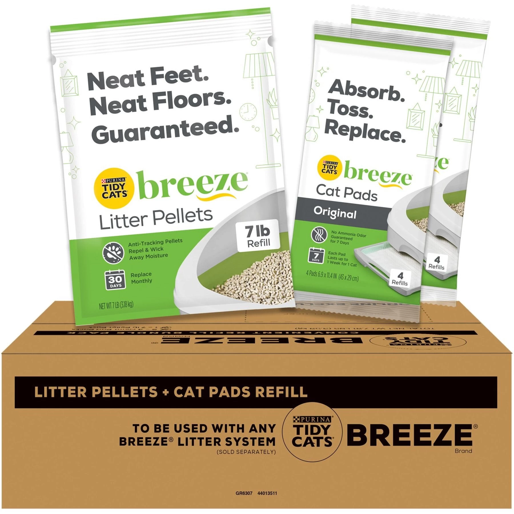 Tidy Cats Breeze Cat Pads & Litter Pellets Bundle Pack 3 Tidy Cats Breeze Cat Pads & Litter Pellets Bundle Pack