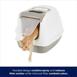 Frisco Flip Top Hooded Cat Litter Box, Gray, Large, 22-in -Purrfect Litter Shop 155654 PT2. AC SS1800 V1675279640