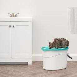 IRIS USA Large Round Top Entry Cat Litter Box & Scoop -Purrfect Litter Shop 156874 PT2. AC SS1800 V1680811968