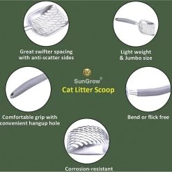 SunGrow Non-Stick Metal Scoop Kitty Box Cat Litter Scooper -Purrfect Litter Shop 179562 PT3. AC SS1800 V1561406845