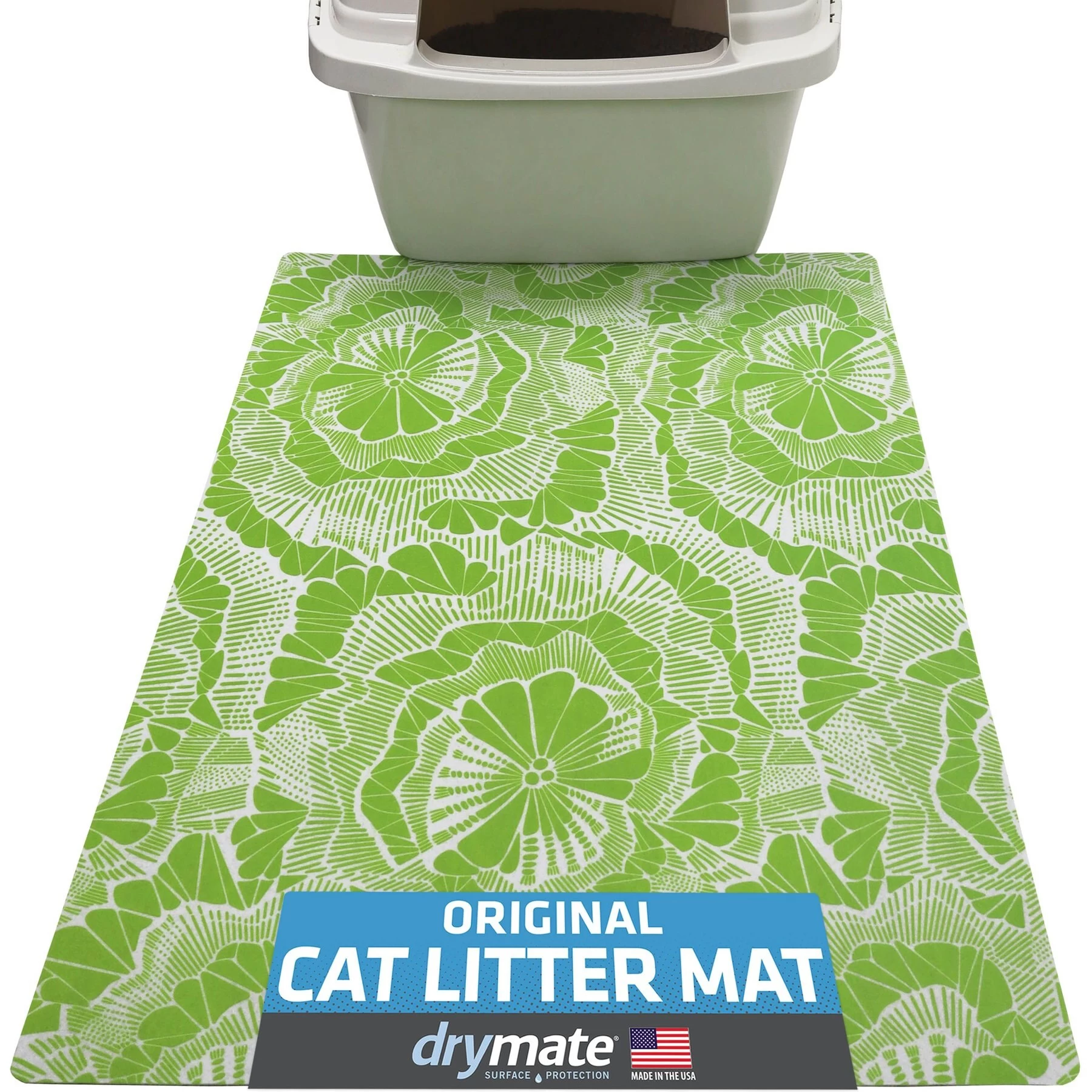 Drymate Protective & Decorative Cat Litter Mat, Surf Green, Large, 20-in X 28-in 3 Drymate Protective & Decorative Cat Litter Mat, Surf Green, Large, 20-in X 28-in
