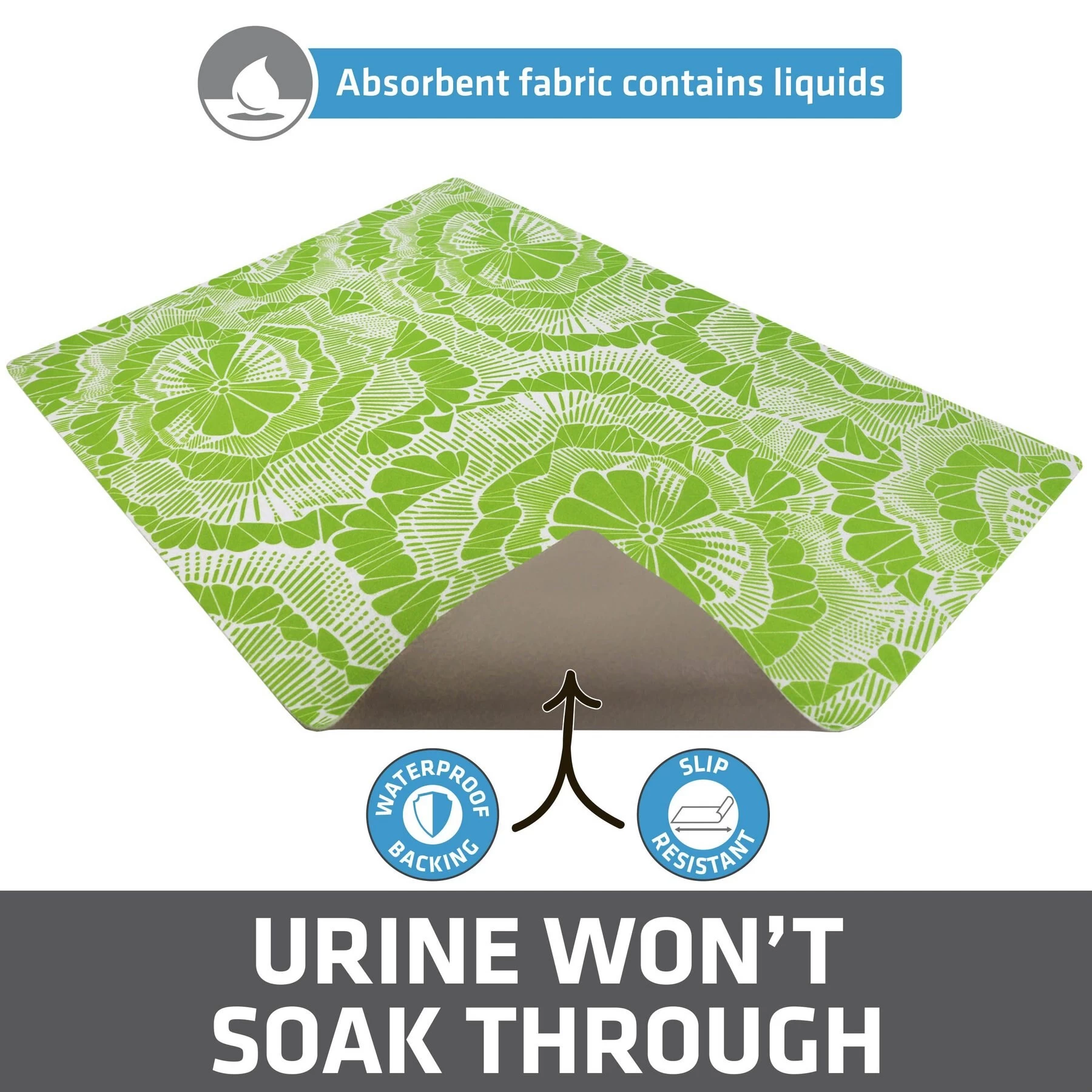 Drymate Protective & Decorative Cat Litter Mat, Surf Green, Large, 20-in X 28-in 5 Drymate Protective & Decorative Cat Litter Mat, Surf Green, Large, 20-in X 28-in - Image 3