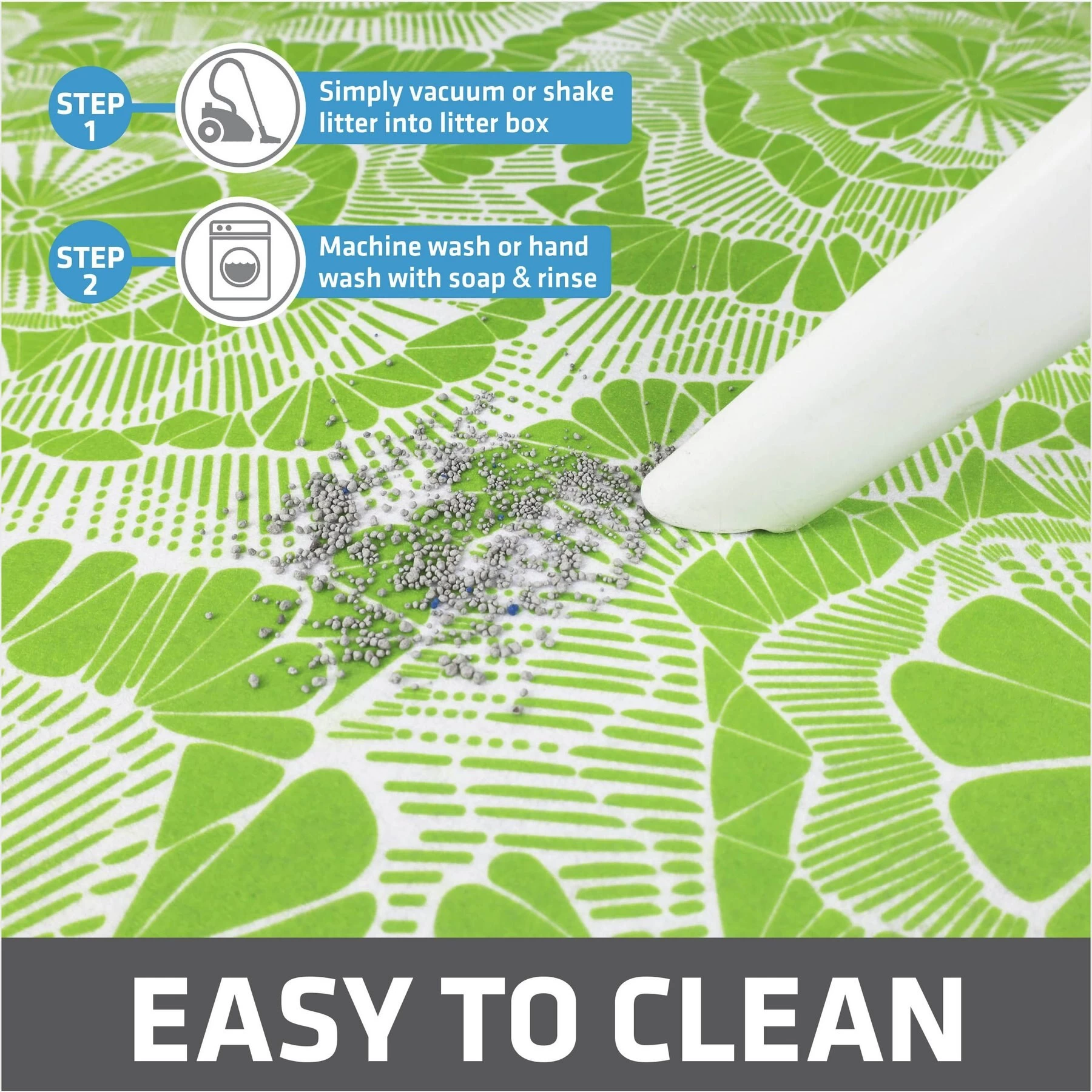 Drymate Protective & Decorative Cat Litter Mat, Surf Green, Large, 20-in X 28-in 6 Drymate Protective & Decorative Cat Litter Mat, Surf Green, Large, 20-in X 28-in - Image 4