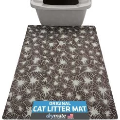 Drymate Protective & Decorative Cat Litter Mat, Kahopo Grey, Large, 20-in X 28-in