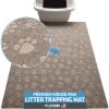 Drymate Premium Debossed Paw Cat Litter Trapping Mat, Taupe, X-Large, 28-in X 34-in