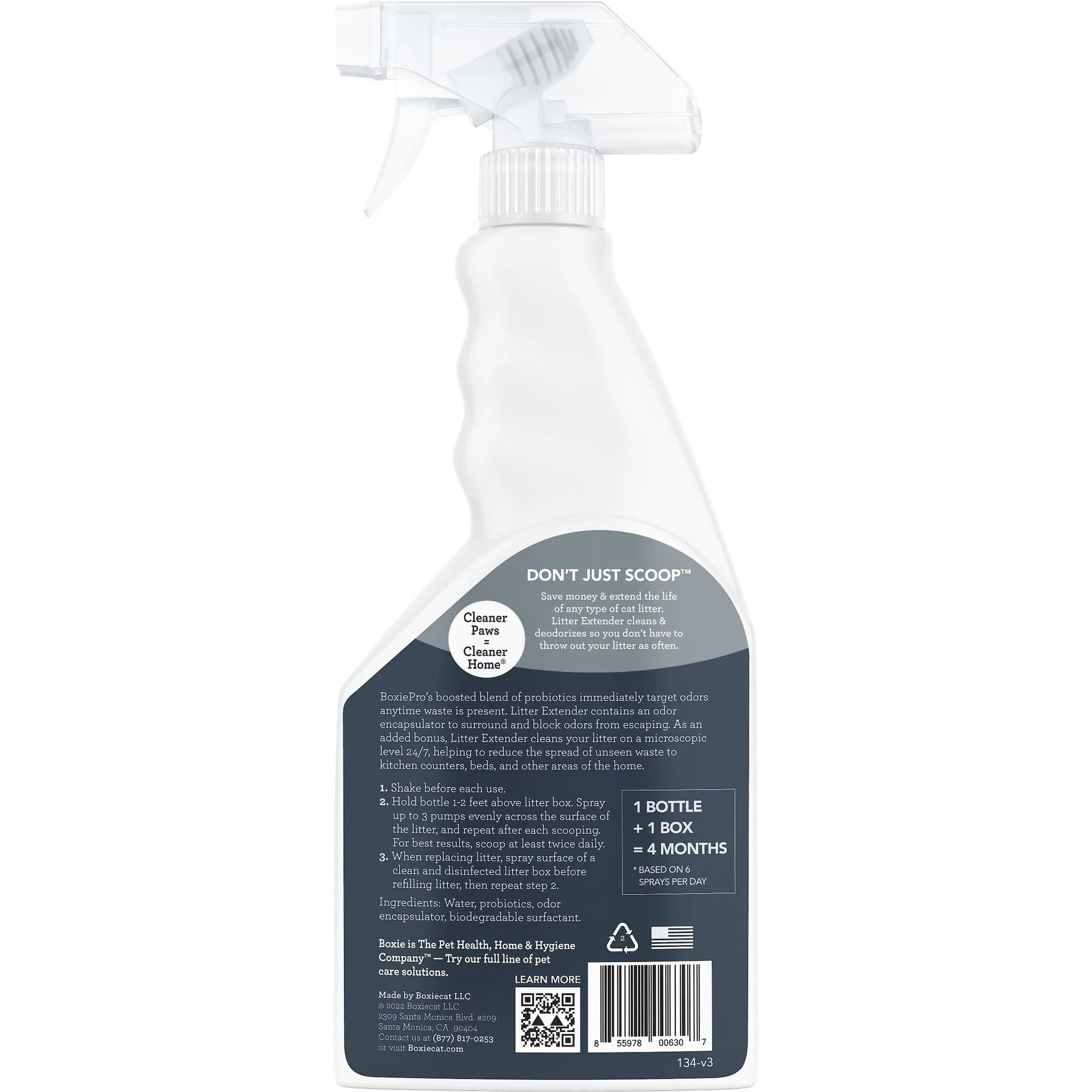 Boxiecat Litter Extender Probiotic Odor Encapsulator Spray, 24-oz Bottle 5 Boxiecat Litter Extender Probiotic Odor Encapsulator Spray, 24-oz Bottle - Image 3