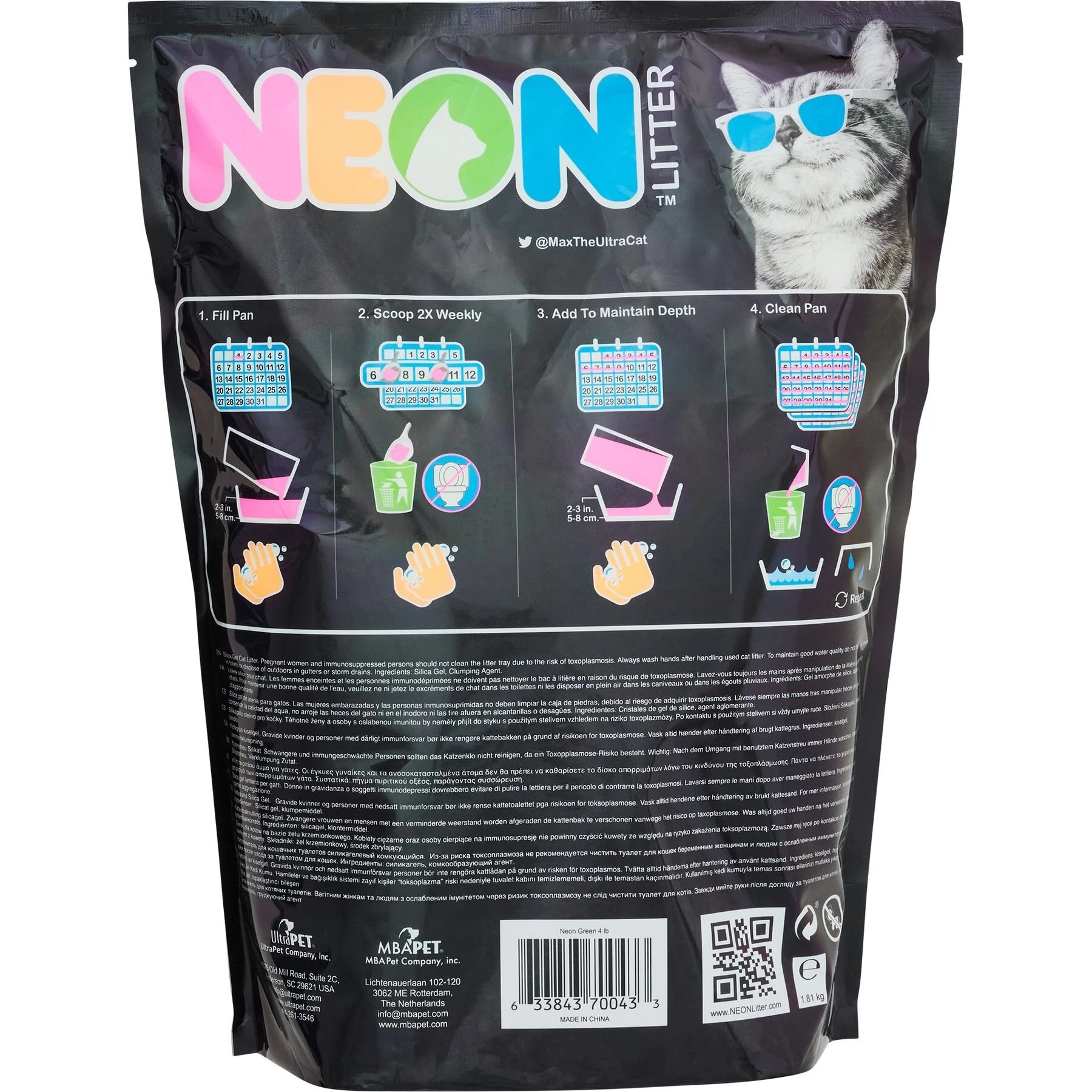 NEON Litter Unscented Clumping Crystal Cat Litter 4 NEON Litter Unscented Clumping Crystal Cat Litter - Image 2