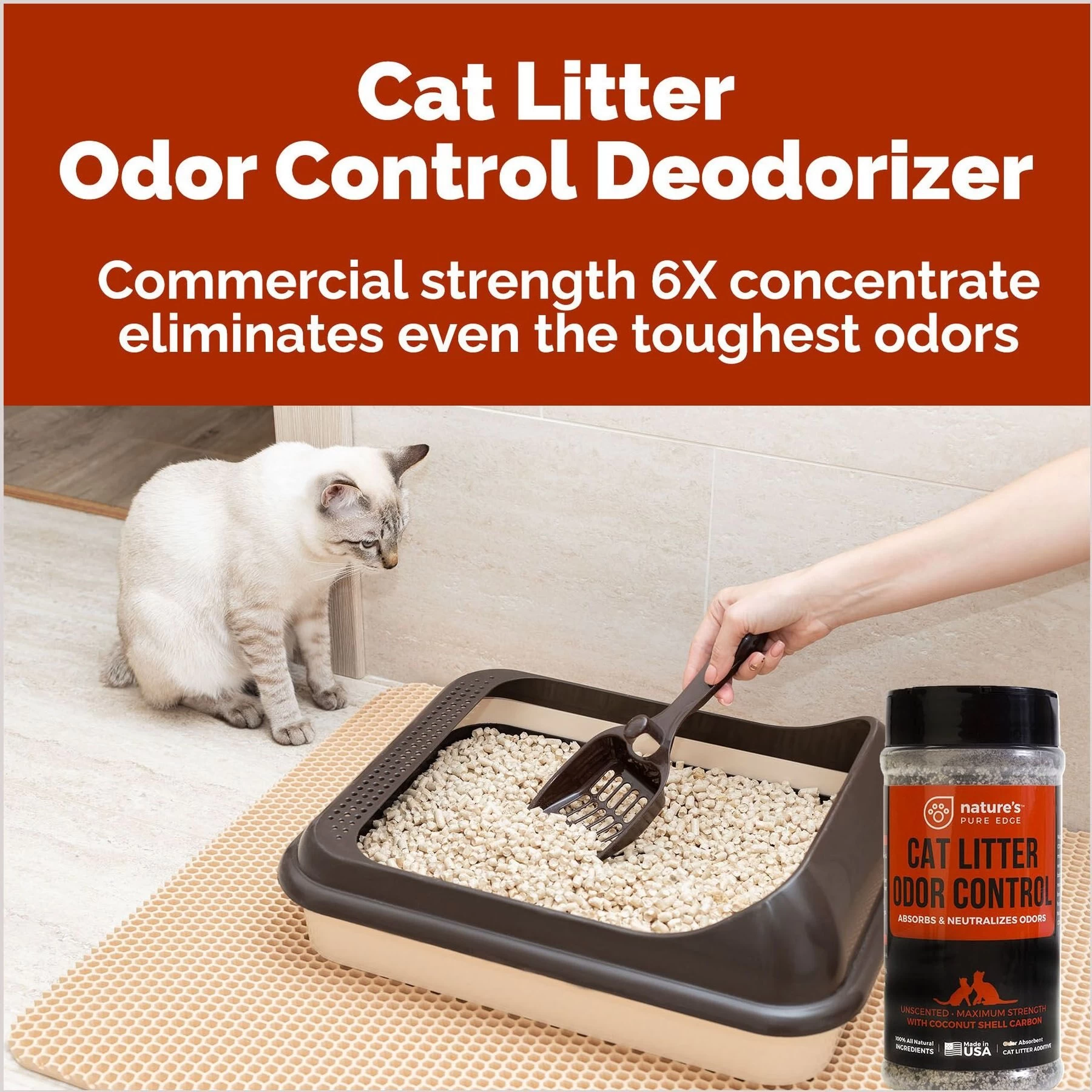 Nature's Pure Edge Cat Litter Odor Control Deodorizer, 1-lb Bottle 6 Nature's Pure Edge Cat Litter Odor Control Deodorizer, 1-lb Bottle - Image 4
