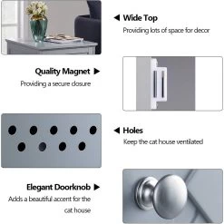 Unipaws Decorative Diamond-Design Cat Litter Box Enclosure -Purrfect Litter Shop 241620 PT3. AC SS1800 V1701379453