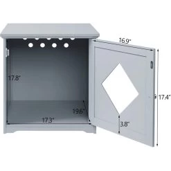 Unipaws Decorative Diamond-Design Cat Litter Box Enclosure -Purrfect Litter Shop 241620 PT5. AC SS1800 V1701379453