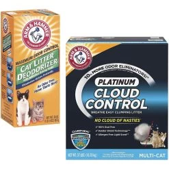 Arm & Hammer Litter Cat Litter Deodorizer Powder & Arm & Hammer Litter Cloud Control Platinum Multi-Cat Clumping Cat Litter With Hypoallergenic Light Scent
