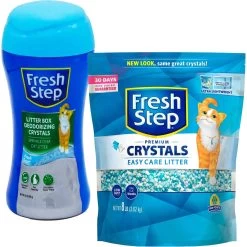 Fresh Step Products Fresh Scent Cat Litter Deodorizing Crystals & Fresh Step Fresh Scented Non-Clumping Crystal Cat Litter
