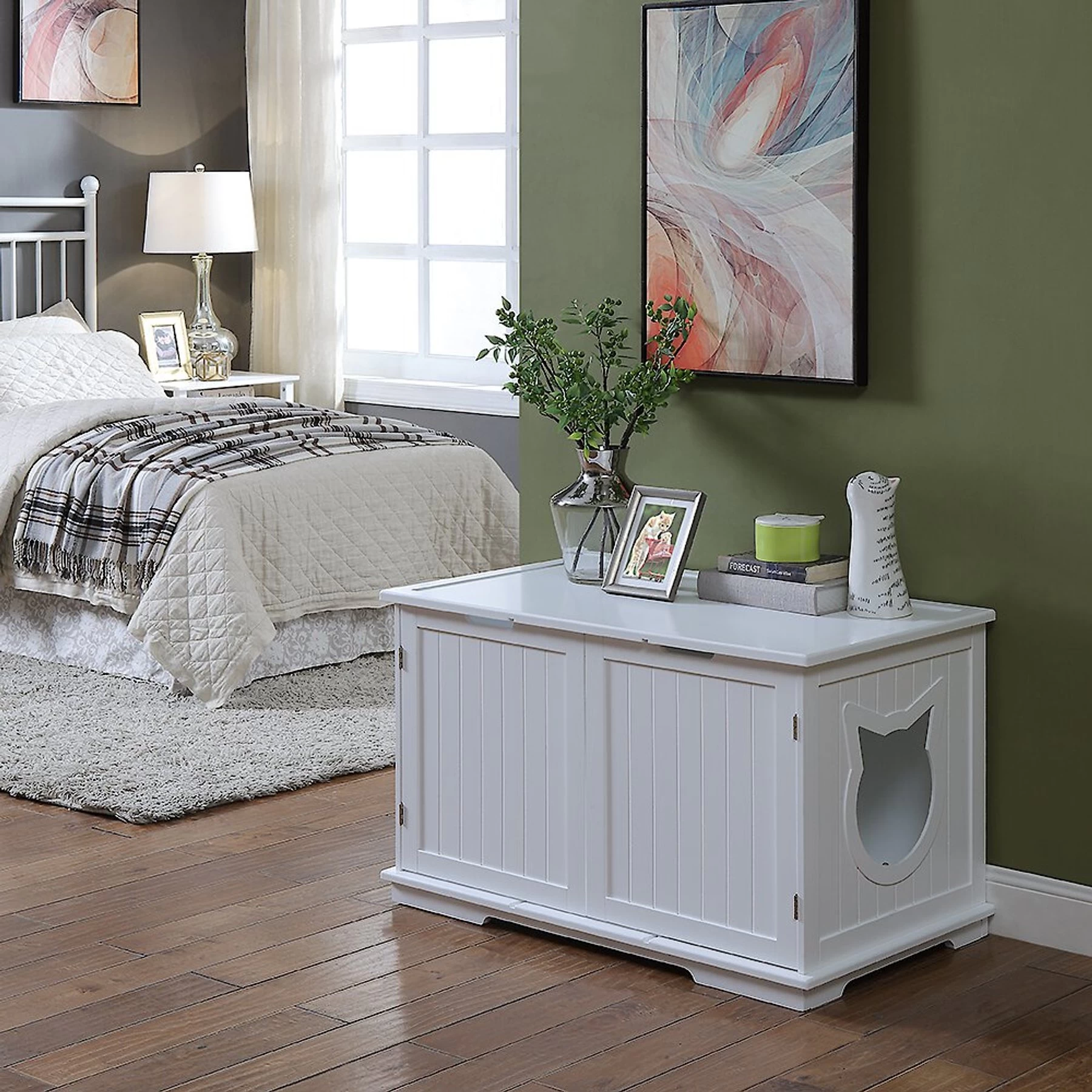 Sweet Barks Wooden Washroom Bench Cat Litter Box Enclosure 4 Sweet Barks Wooden Washroom Bench Cat Litter Box Enclosure - Image 2