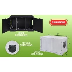 Sweet Barks Wooden Washroom Bench Cat Litter Box Enclosure 12 Sweet Barks Wooden Washroom Bench Cat Litter Box Enclosure -Purrfect Litter Shop 258683 PT3. AC SS1800 V1603834294