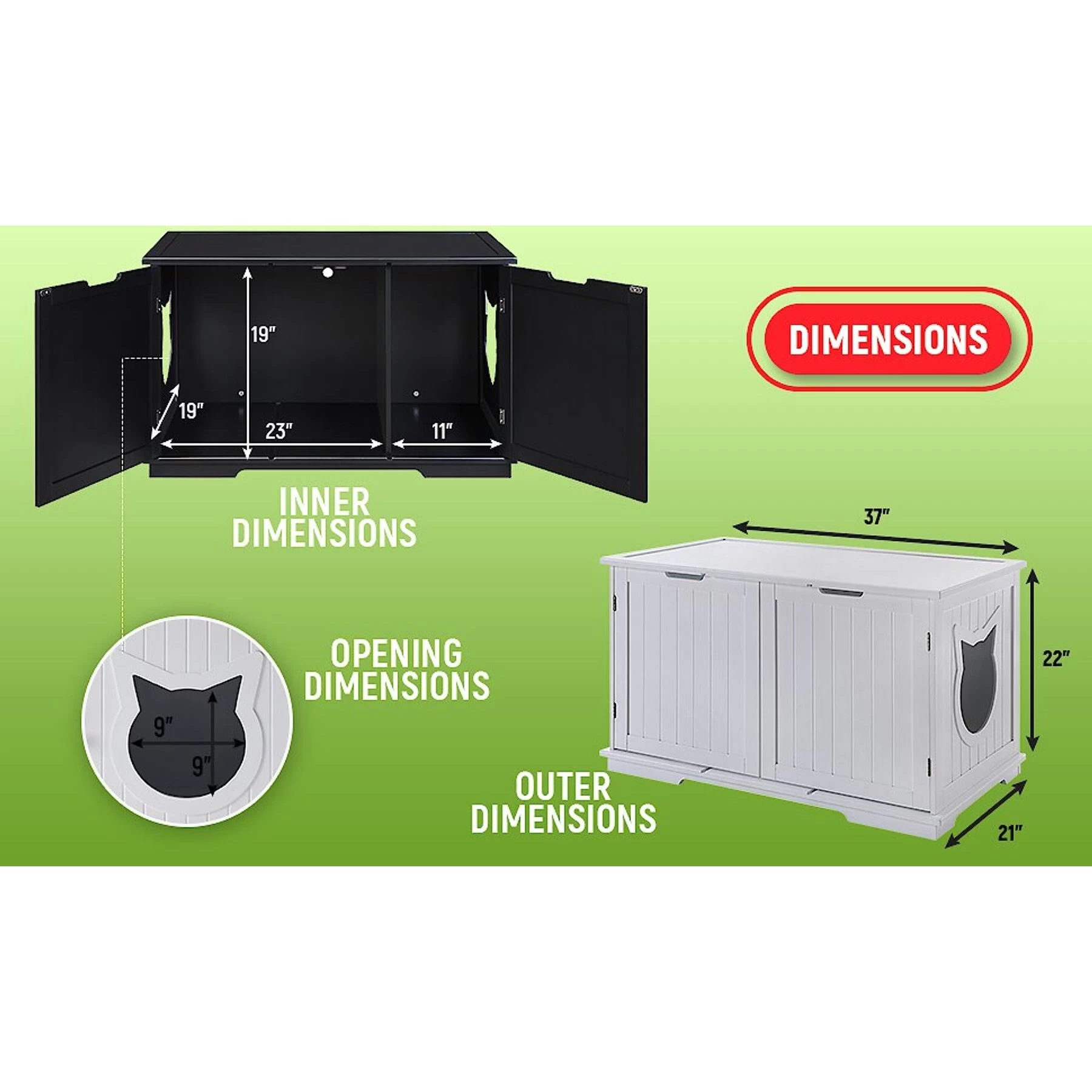 Sweet Barks Wooden Washroom Bench Cat Litter Box Enclosure 6 Sweet Barks Wooden Washroom Bench Cat Litter Box Enclosure - Image 4