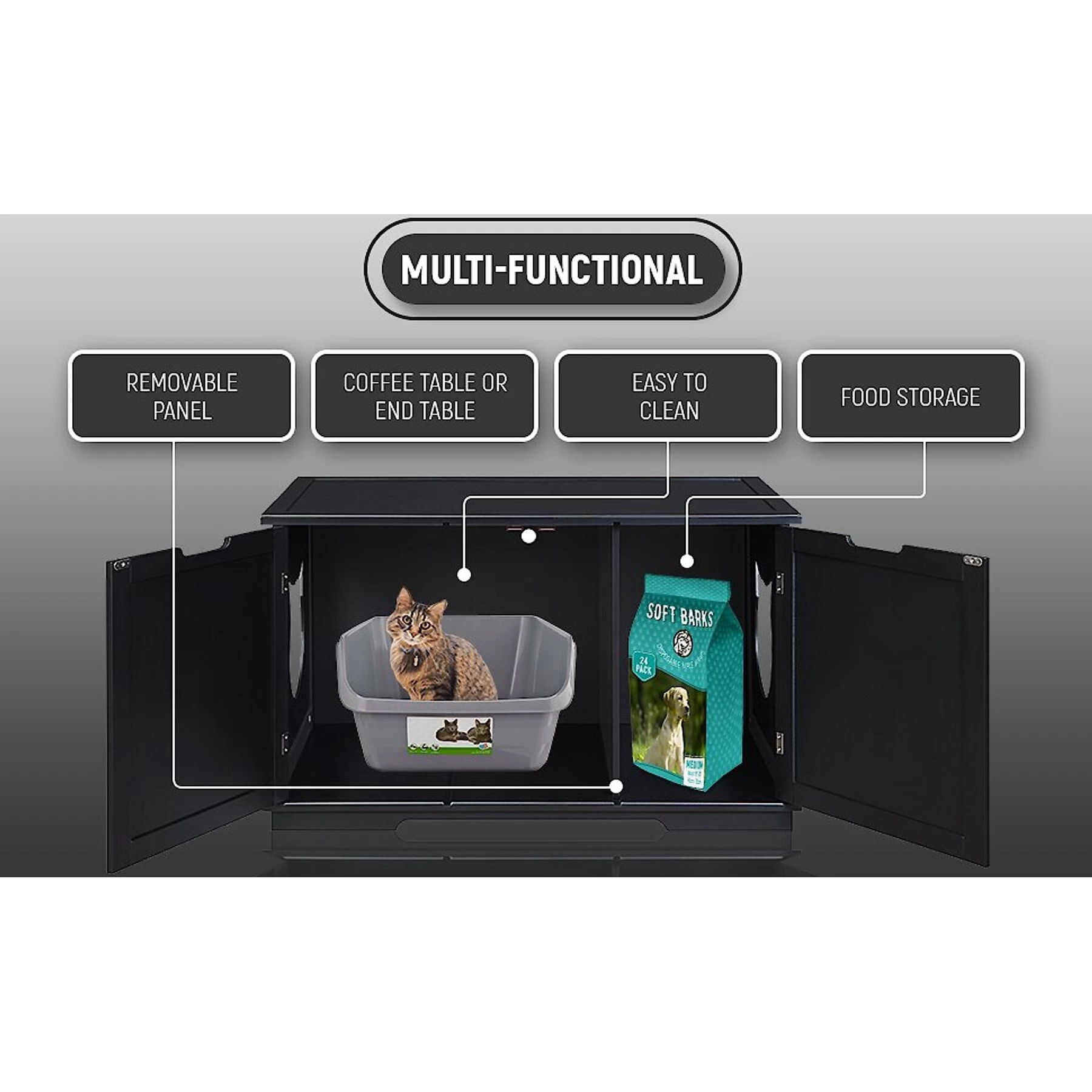 Sweet Barks Wooden Washroom Bench Cat Litter Box Enclosure 7 Sweet Barks Wooden Washroom Bench Cat Litter Box Enclosure - Image 5