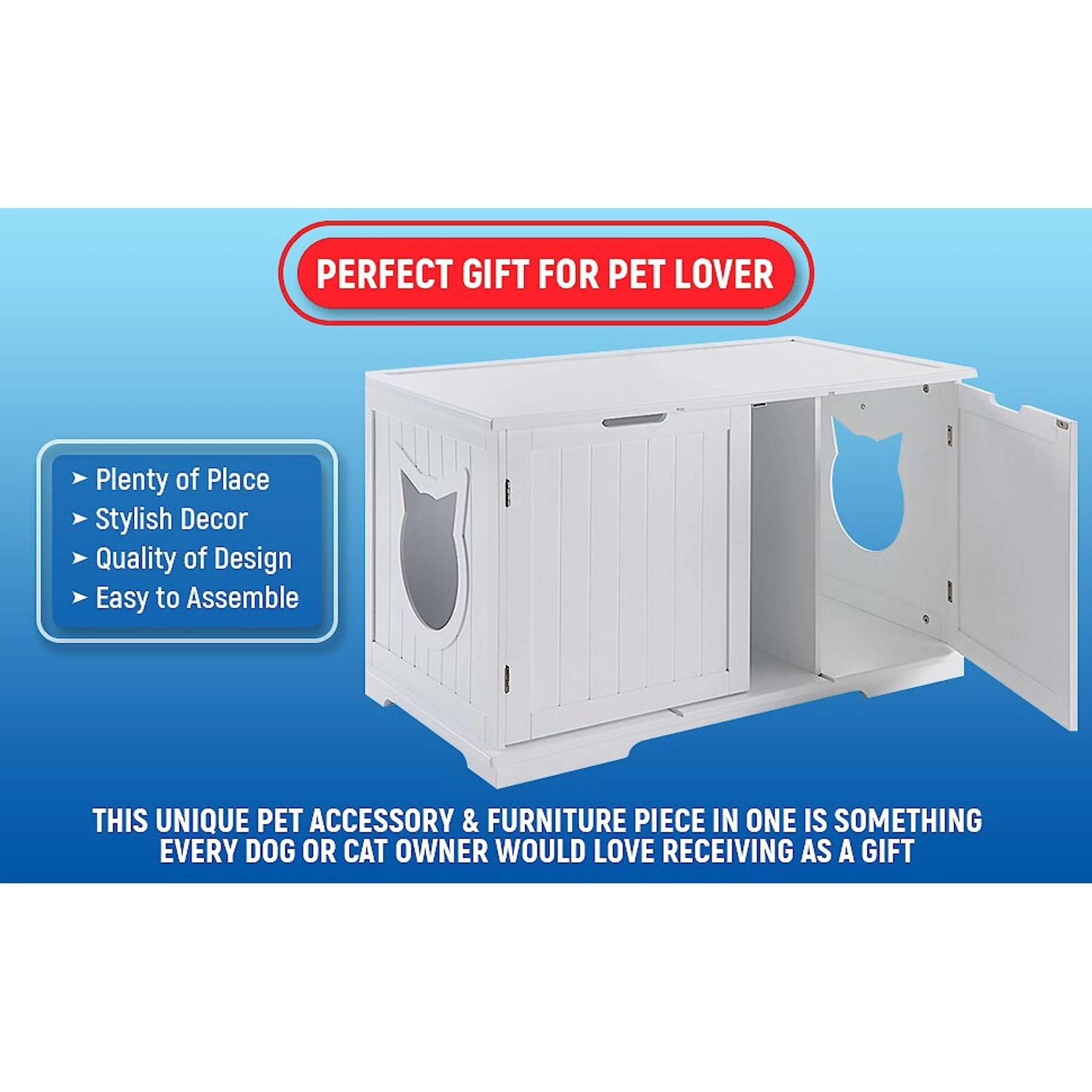 Sweet Barks Wooden Washroom Bench Cat Litter Box Enclosure 9 Sweet Barks Wooden Washroom Bench Cat Litter Box Enclosure - Image 7