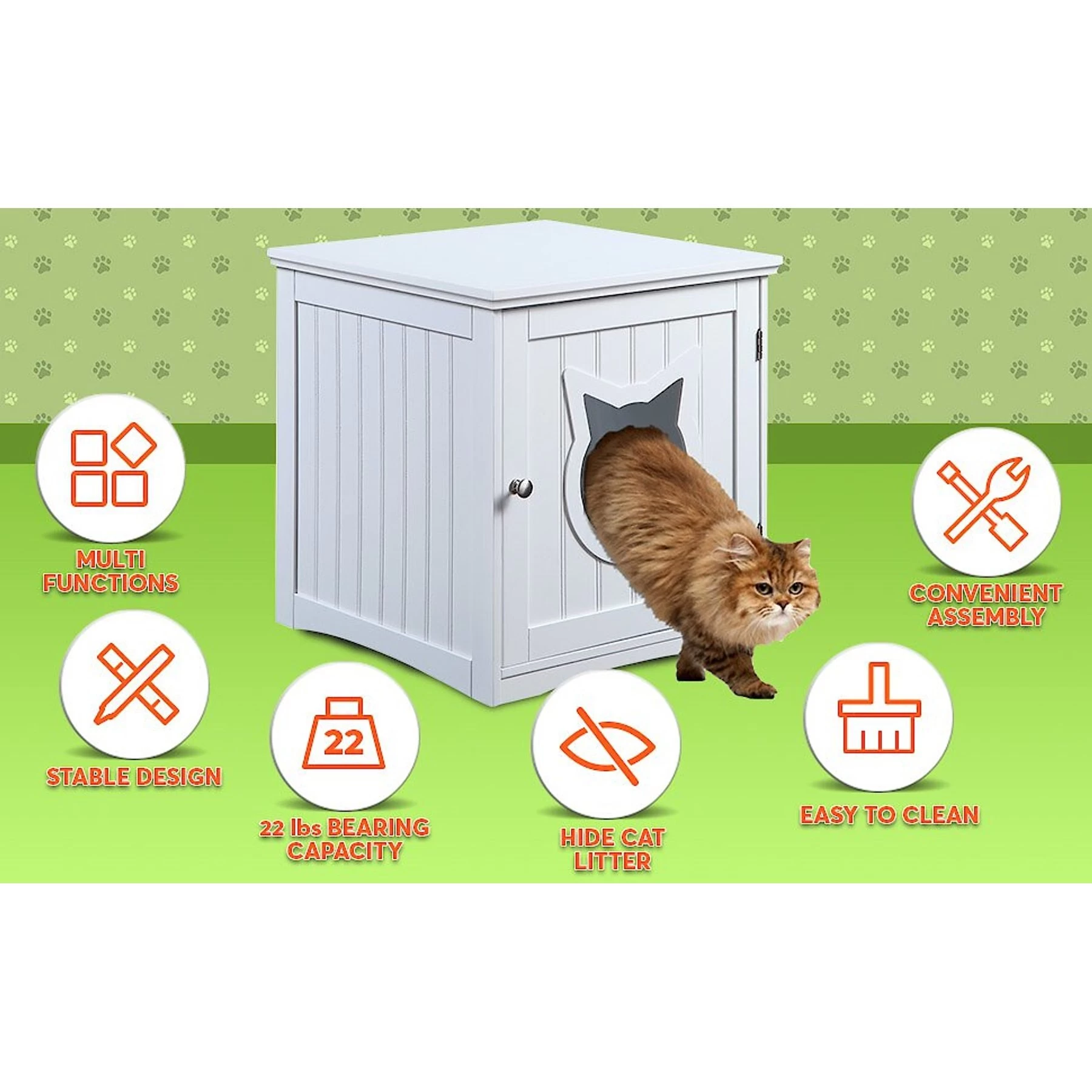 Sweet Barks Wooden Side Table Cat Litter Box Enclosure 8 Sweet Barks Wooden Side Table Cat Litter Box Enclosure - Image 6