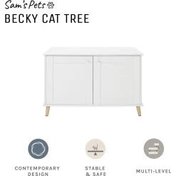 Sam's Pets Becky 24.5-in Cat Tree End Table & Litter Box Enclosure, White 12 Sam's Pets Becky 24.5-in Cat Tree End Table & Litter Box Enclosure, White -Purrfect Litter Shop 261880 PT2. AC SS1800 V1635094930