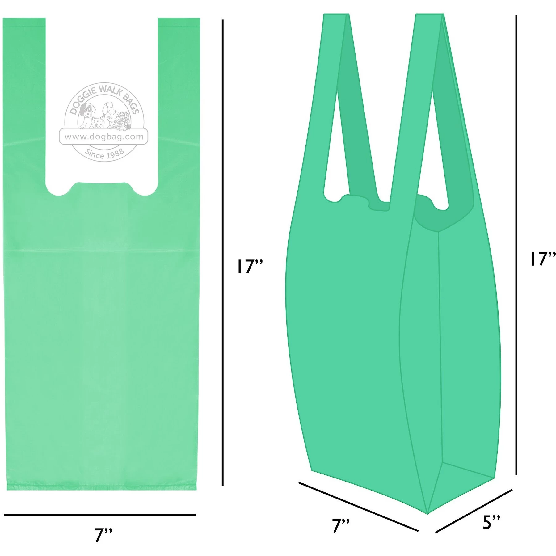 Doggie Walk Bags Unscented Tie Handle Cat Litter Bags, Green, 140 Count 5 Doggie Walk Bags Unscented Tie Handle Cat Litter Bags, Green, 140 Count - Image 3