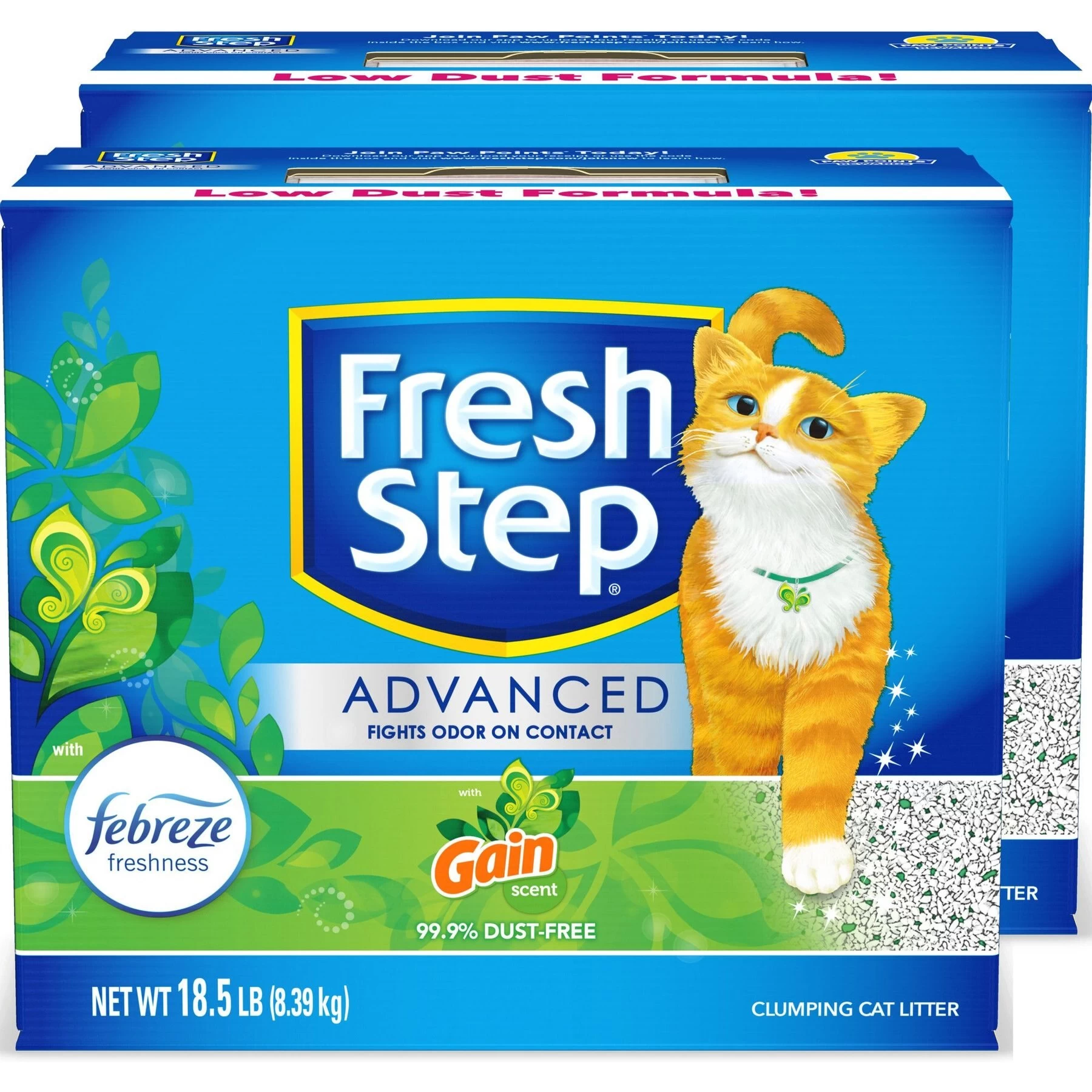 Fresh Step Advanced Refreshing Gain Scented Clumping Clay Cat Litter, 18.5-lb Box, 2 Pack 3 Fresh Step Advanced Refreshing Gain Scented Clumping Clay Cat Litter, 18.5-lb Box, 2 Pack