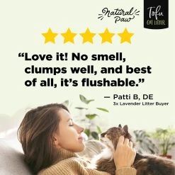 Natural Paw Unscented Tofu Cat Litter, 4.5-lb Bag, Case Of 4 -Purrfect Litter Shop 267412 PT6. AC SS1800 V1646793142