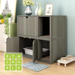 Way Basics ZBoard Paperboard Modern Enclosed Cat Litter Box -Purrfect Litter Shop 280425 PT4. AC SS1800 V1690291626