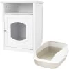 Frisco Decorative Side Table Cat Litter Box Cover & Frisco Open Top Cat Litter Box With Rim, Large -Purrfect Litter Shop 297992 MAIN. AC SS1800 V1621294940