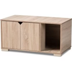 Baxton Studio Elie 2-Door Cat Litter Box Cover House -Purrfect Litter Shop 307842 PT2. AC SS1800 V1624310328