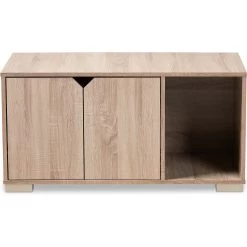 Baxton Studio Elie 2-Door Cat Litter Box Cover House -Purrfect Litter Shop 307842 PT4. AC SS1800 V1624310595