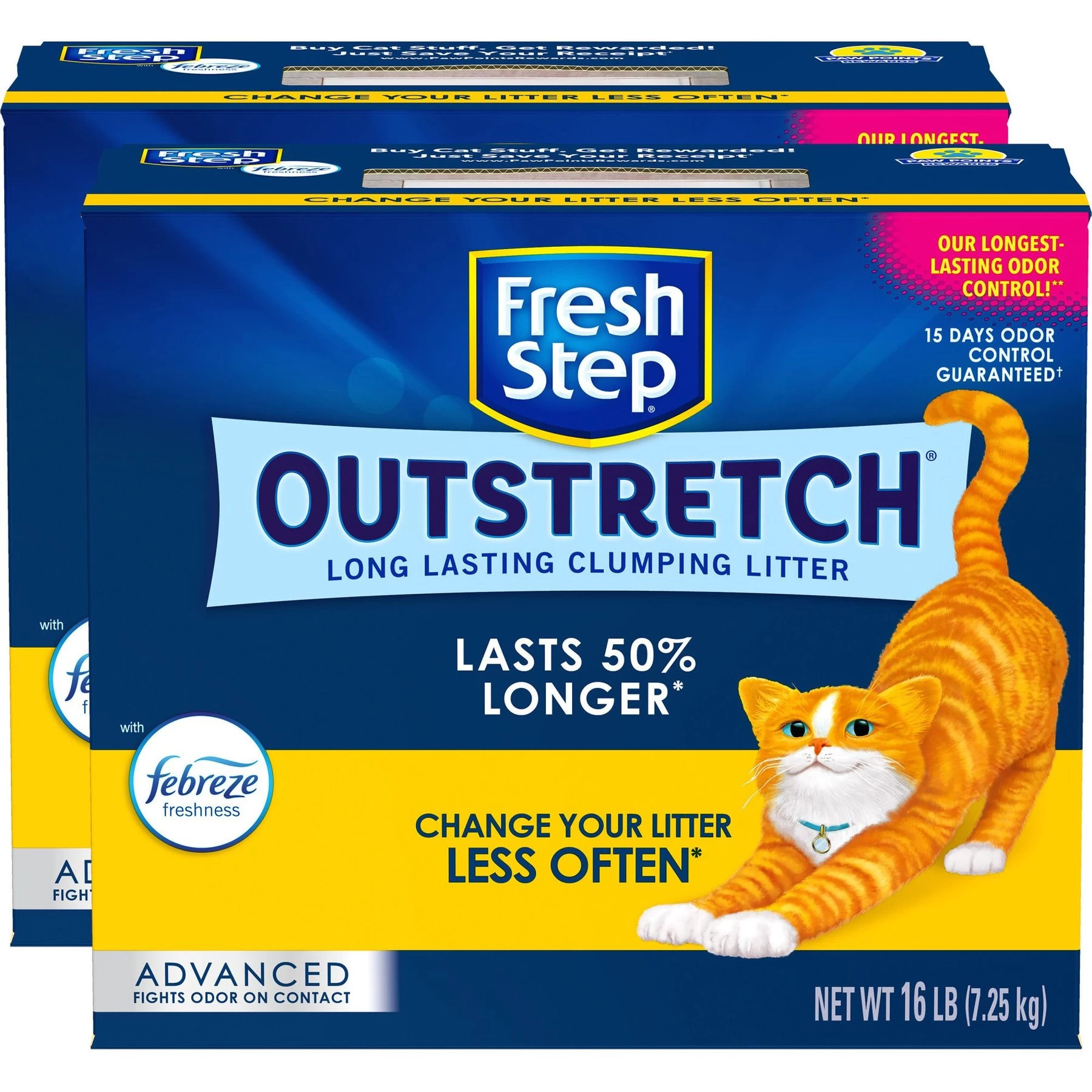 Fresh Step Outstretch Advanced Concentrated Febreze Freshness Scented Clumping Clay Cat Litter 3 Fresh Step Outstretch Advanced Concentrated Febreze Freshness Scented Clumping Clay Cat Litter