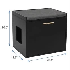 Frisco Drop Down Door Bench Cat Litter Box Cover -Purrfect Litter Shop 322629 PT2. AC SS1800 V1653488860