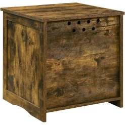 Sweet Barks Enclosed House Side Table Cat Litter Box, Rustic Brown -Purrfect Litter Shop 354503 PT6. AC SS1800 V1640040156