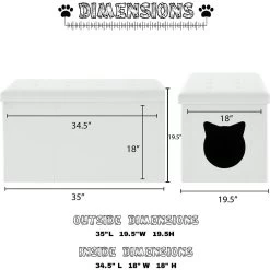 Sweet Barks Designer Enclosure Hidden Washroom Bench Ottoman Cat Litter Box -Purrfect Litter Shop 354508 PT2. AC SS1800 V1640044595