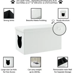 Sweet Barks Designer Enclosure Hidden Washroom Bench Ottoman Cat Litter Box -Purrfect Litter Shop 354508 PT4. AC SS1800 V1640043687