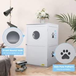Coziwow By Jaxpety 2-Story Washroom House Cat Litter Box Enclosure -Purrfect Litter Shop 355097 PT8. AC SS1800 V1665525710