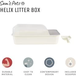 Sam's Pets Helix Cat Litter Box, White 14 Sam's Pets Helix Cat Litter Box, White -Purrfect Litter Shop 373533 PT3. AC SS1800 V1647638222