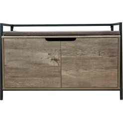 Whisker Litter Box Bench Cat Furniture, Gray, Large