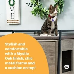 Whisker Litter Box Bench Cat Furniture, Gray, Large -Purrfect Litter Shop 532078 PT4. AC SS1800 V1652396505