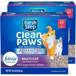 Fresh Step Advanced Clean Paws Multi Cat Litter, 18.5-lb Box, 2 Count