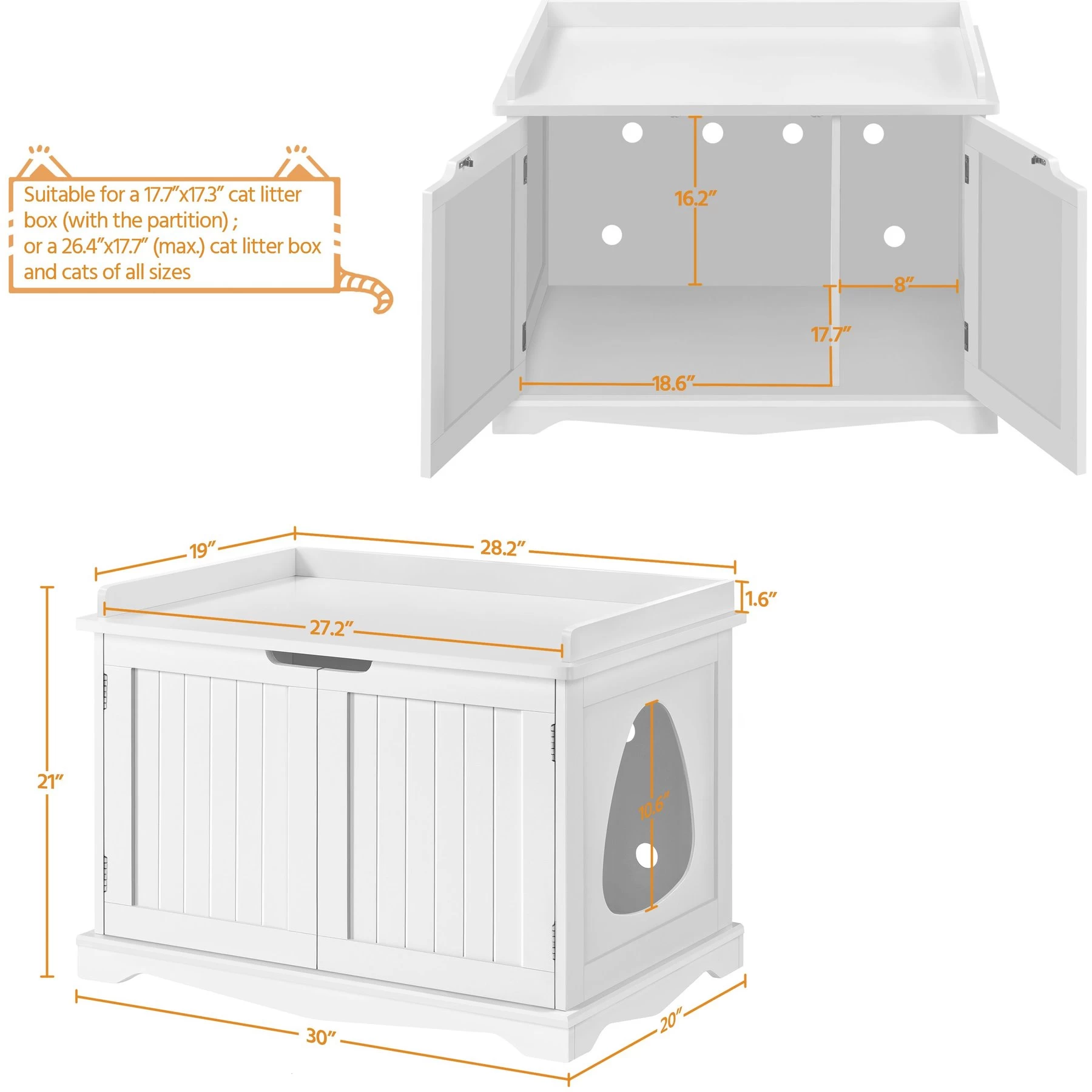 Yaheetech Litter Box Furniture Cat House 5 Yaheetech Litter Box Furniture Cat House - Image 3
