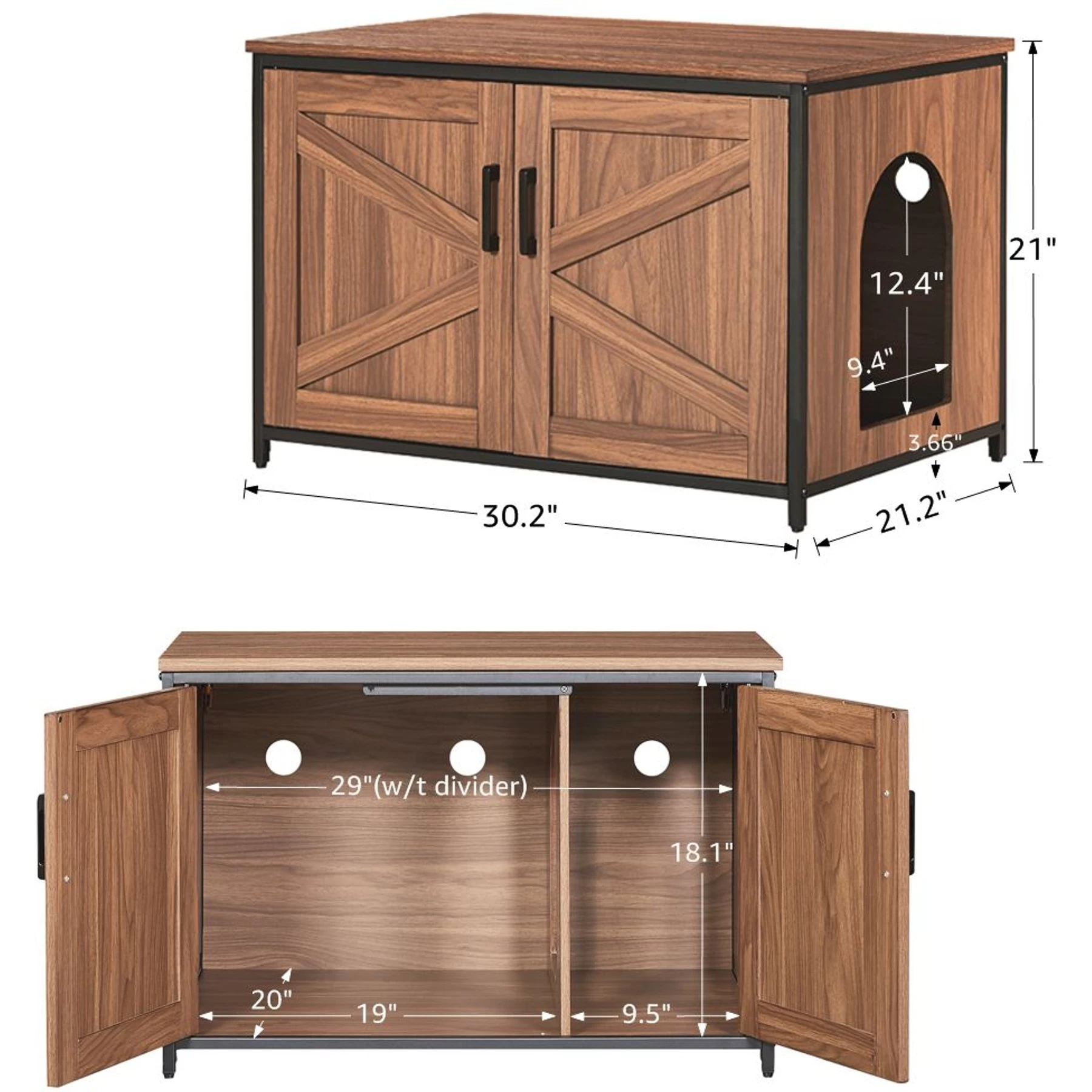 Unipaws Cat Litter Box Enclosure With Top Opening, Large 8 Unipaws Cat Litter Box Enclosure With Top Opening, Large - Image 6
