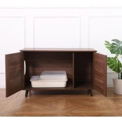 Sam's Pets Becky Box Enclosure End Table Cat Litter, Brown, Medium -Purrfect Litter Shop 713035 PT3. AC SS1800 V1669239519