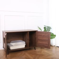 Sam's Pets Becky Box Enclosure End Table Cat Litter, Brown, Medium -Purrfect Litter Shop 713035 PT4. AC SS1800 V1669239519