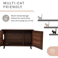 Sam's Pets Becky Box Enclosure End Table Cat Litter, Brown, Medium -Purrfect Litter Shop 713035 PT7. AC SS1800 V1669239520