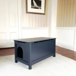 Designer Pet Products Parker Designer Catbox Litter Box Enclosure, Charcoal Black -Purrfect Litter Shop 790966 PT4. AC SS1800 V1679341126