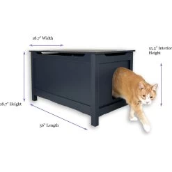 Designer Pet Products Parker Designer Catbox Litter Box Enclosure, Charcoal Black -Purrfect Litter Shop 790966 PT7. AC SS1800 V1679340548