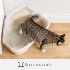 IRIS USA Hooded Corner Cat Litter Box With Front Door Flap & Scoop -Purrfect Litter Shop 816574 PT4. AC SS1800 V1685131608